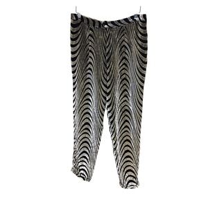 Haute Hippie Black and Silver Velvet Burnout Pants sz 8